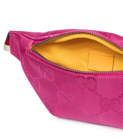 Shop Gucci Gg Jacquard Belt Bag In Pink