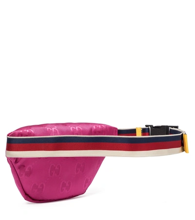 Shop Gucci Gg Jacquard Belt Bag In Pink