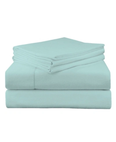 Pointehaven Luxury Weight Flannel Sheet Set Bedding In Lagoon