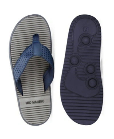 Shop Mio Marino Men's Two-toned Memory Foam Beach Sandals Men's Shoes In Blue