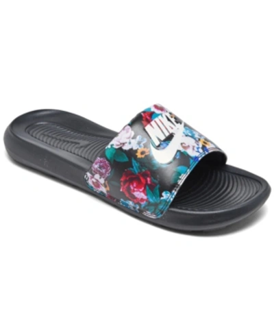 Shop Nike Women's Victori One Print Slide Sandals From Finish Line In Black, White