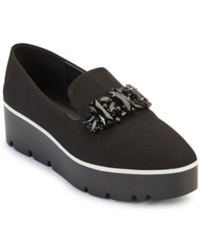 Shop Karl Lagerfeld Bri Loafer Flats Women's Shoes In Black