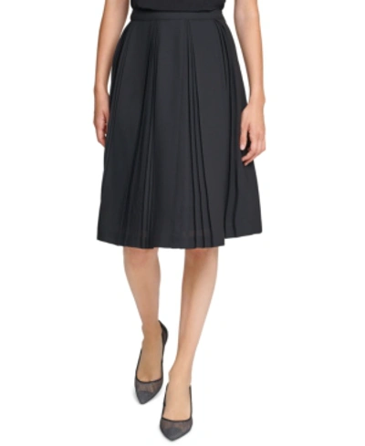Shop Karl Lagerfeld Pleated Skirt In Black
