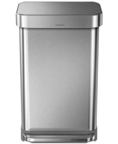 Simplehuman Brushed Stainless Steel 45l Step Trash Can In Stainless Steel