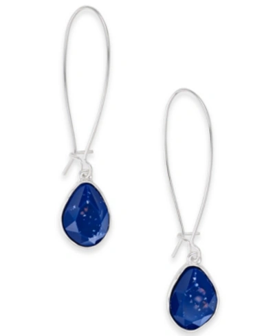 Shop Style & Co Stone Linear Drop Earrings, Created For Macy's In Blue