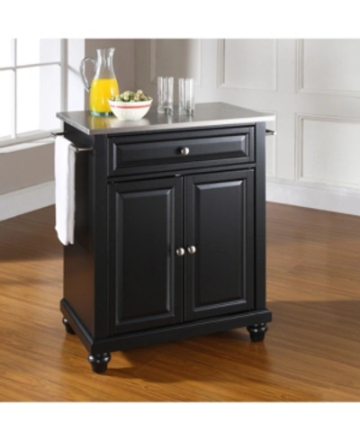 Shop Crosley Cambridge Stainless Steel Top Portable Kitchen Island In Black