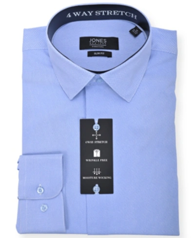 Shop Jones New York Men's Della Robia Printed Fashion Dress Shirt In Light Blue