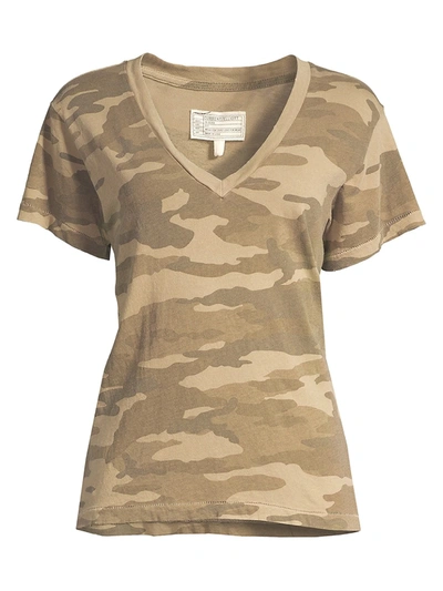 Shop Current Elliott Women's The V-neck Camo Tee In Army Camo