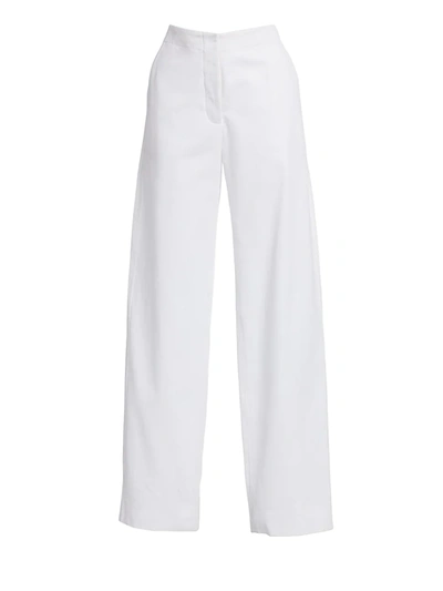 Shop The Row Women's Taylor Cotton Trousers In White