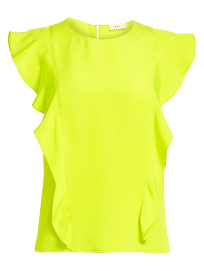 Shop A.l.c Women's Harris Neon Ruffle Blouse In Neon Yellow