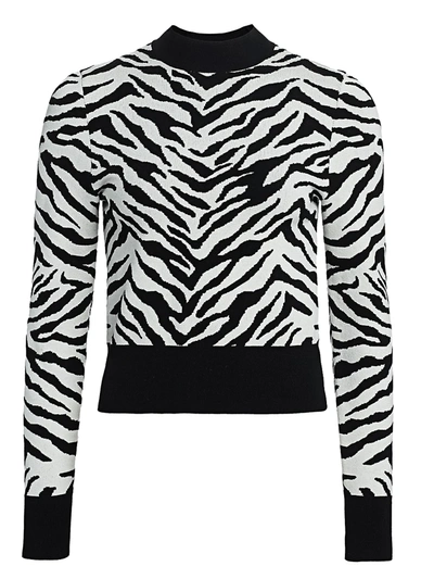 Shop A.l.c Women's Lola Zebra Sweater In White Black