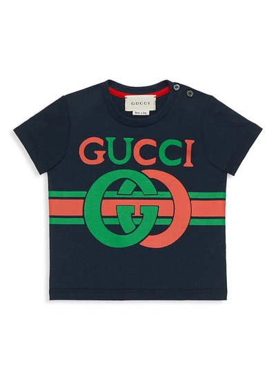 Shop Gucci Baby's & Little Kid's Interlocking G Graphic Tee In Blue