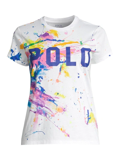 Shop Polo Ralph Lauren Women's Splatter T-shirt In Paint Splatter