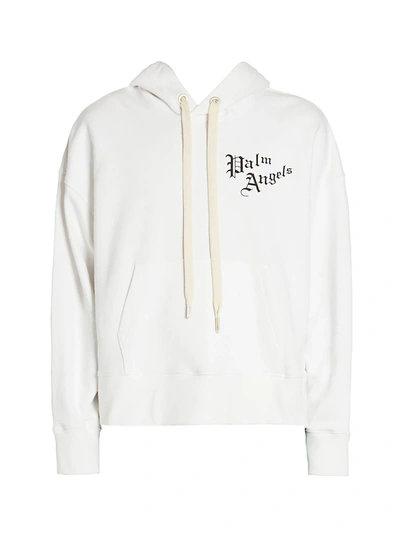 Shop Palm Angels Sacred Heart Hoodie In White Multi