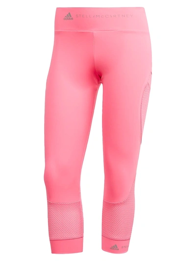 Shop Adidas By Stella Mccartney Women's Ess Cropped Leggings In Solar Pink