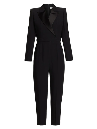 Shop Alexander Mcqueen Tuxedo Tailored Crepe Jumpsuit In Black