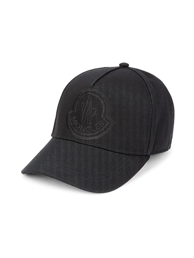 Shop Moncler Women's Logo Baseball Cap In Black