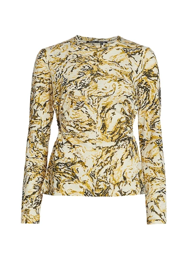 Shop Proenza Schouler Print Tissue Jersey T-shirt In Ecru/khaki