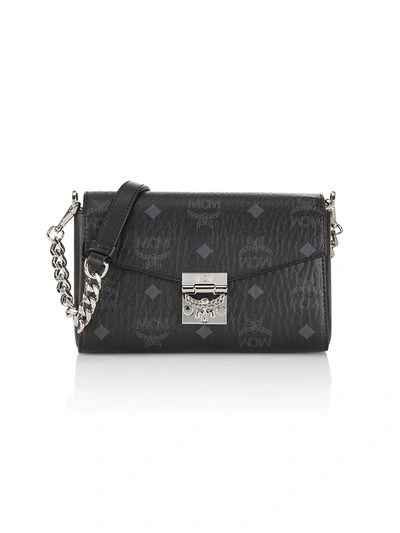 Shop Mcm Women's Millie Visetos Crossbody Bag In Black