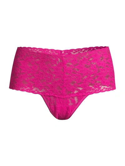 Shop Hanky Panky Women's Retro Thong In Pink Ruby