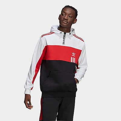 Adidas Originals Adidas Men's Originals Id96 Half-zip Hoodie Size Small  Cotton/fleece In White/red/black | ModeSens