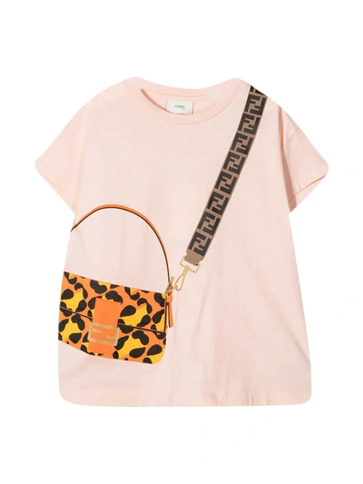 Shop Fendi Pink Teen T-shirt In Rosa