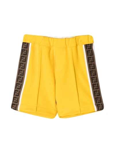 Shop Fendi Yellow Shorts In Giallo