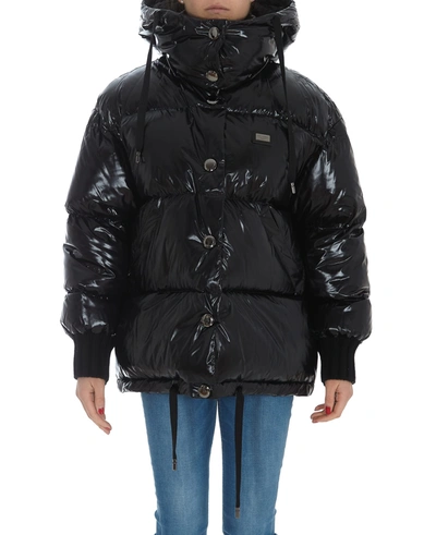 Shop Dolce & Gabbana Logo Down Jacket In Black