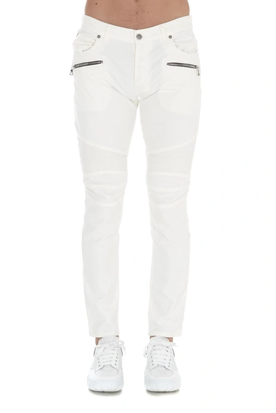 Shop Balmain Jeans In White