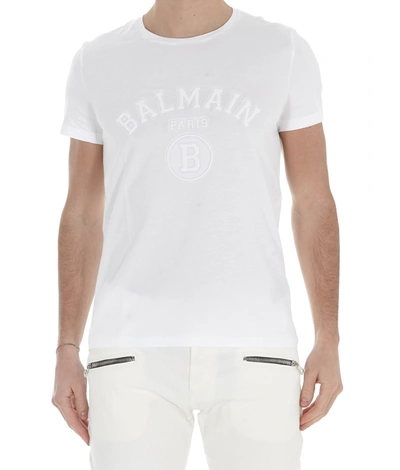 Shop Balmain Logo T-shirt In White