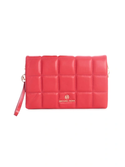 Shop Michael Michael Kors Sm 2in1 Pouch Xbody In Bright Red