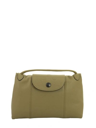 Shop Longchamp Le Pliage Cuir - Crossbody Bag In Khaki