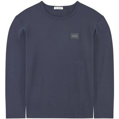 Shop Dolce & Gabbana Navy Mini Me Logo T-shirt In Blue