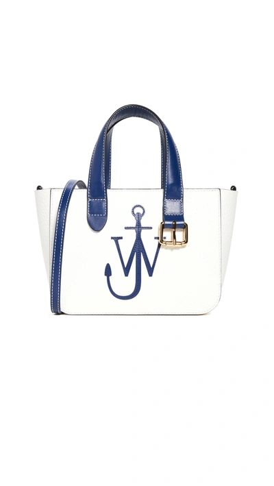 Shop Jw Anderson Mini Belt Tote In Navy/white