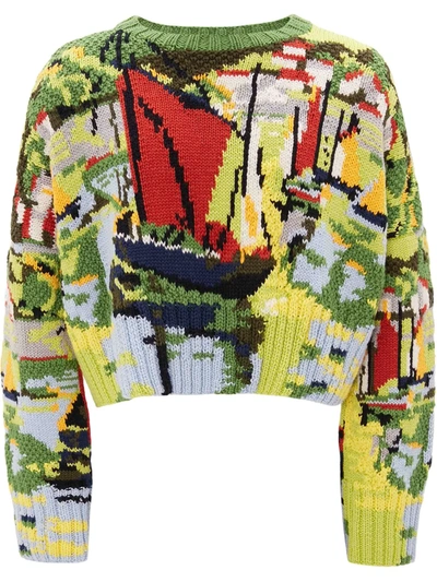 Shop Jw Anderson Intarsia Landscape Knit Jumper In Multicolour