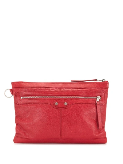 Pre-owned Balenciaga City Clutch Bag In Red