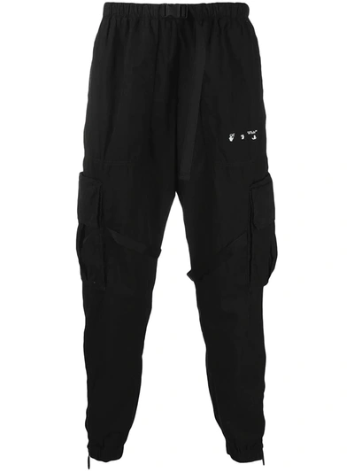 Shop Off-white Parachute Cargo Trousers In Black