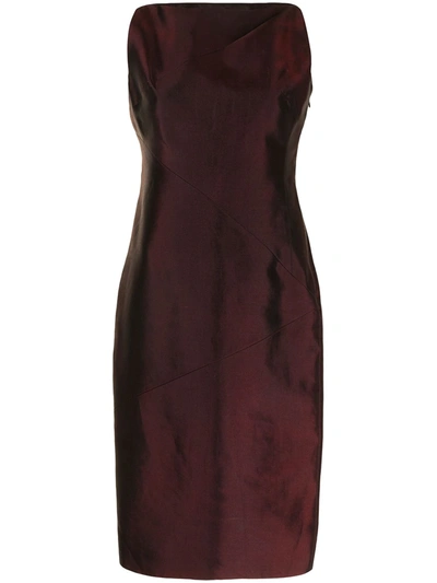 Pre-owned Gucci Sleeveless Fitted Mini Dress In Red