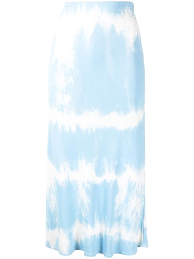 Pre-owned Celine  Tie-dye Midi Skirt In Blue