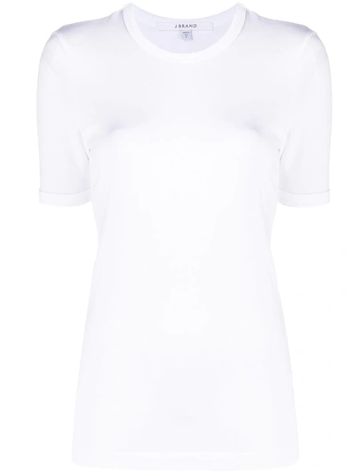 Shop J Brand Marta Slim-fit Round Neck T-shirt In White
