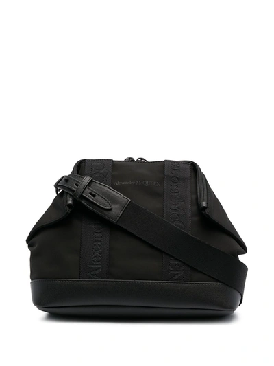 Shop Alexander Mcqueen Manta Shoulder Bag In Black