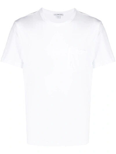 Shop James Perse Chest Pocket T-shirt In White