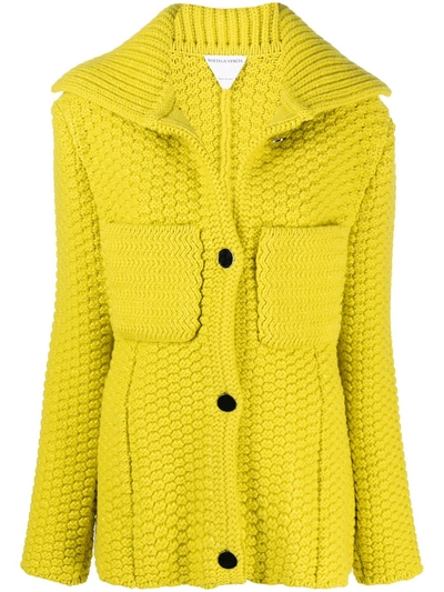 Shop Bottega Veneta Textured Wool-blend Jacket In Green