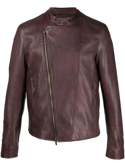 Shop Ajmone Asymmetric Zip-front Jacket In Purple