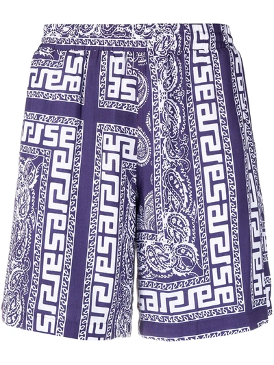 Shop Aries Paisley-print Shorts In Blue