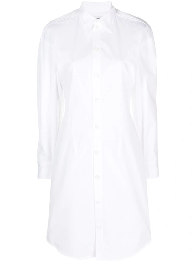 Shop Bottega Veneta Long-sleeve Shirt Dress In White