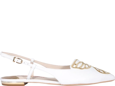 Shop Sophia Webster Butterfly Embroidery Slingback In White
