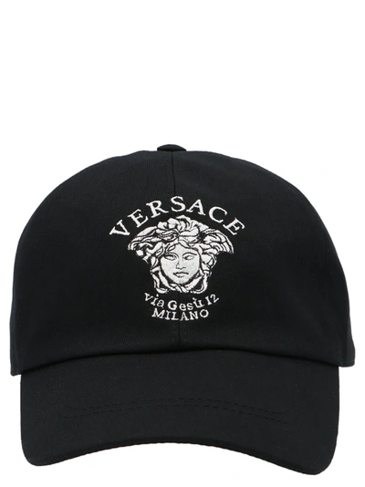 Shop Versace Cap In Black