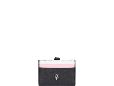 Shop Alexander Mcqueen Skull Cards Holder With Chain In Black