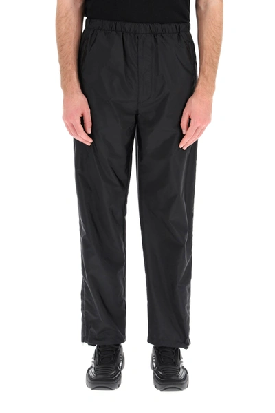 Shop Prada Jogger Trousers In Re-nylon Gabardine In Nero (black)